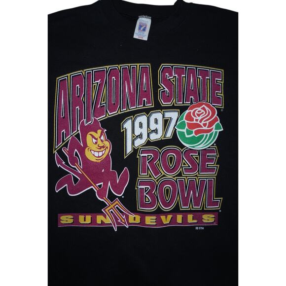 Vintage 1997 Arizona State Sun Devils Rose Bowl Crewneck Sweatshirt LARGE - Picture 3 of 4
